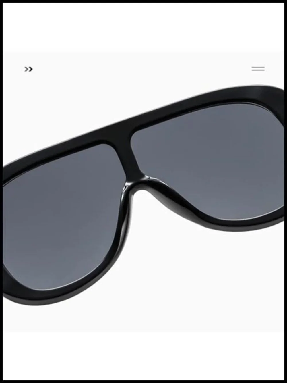 Oversized Pilot Sunglasses Women One Piece Lens Metal Frame UV Protection